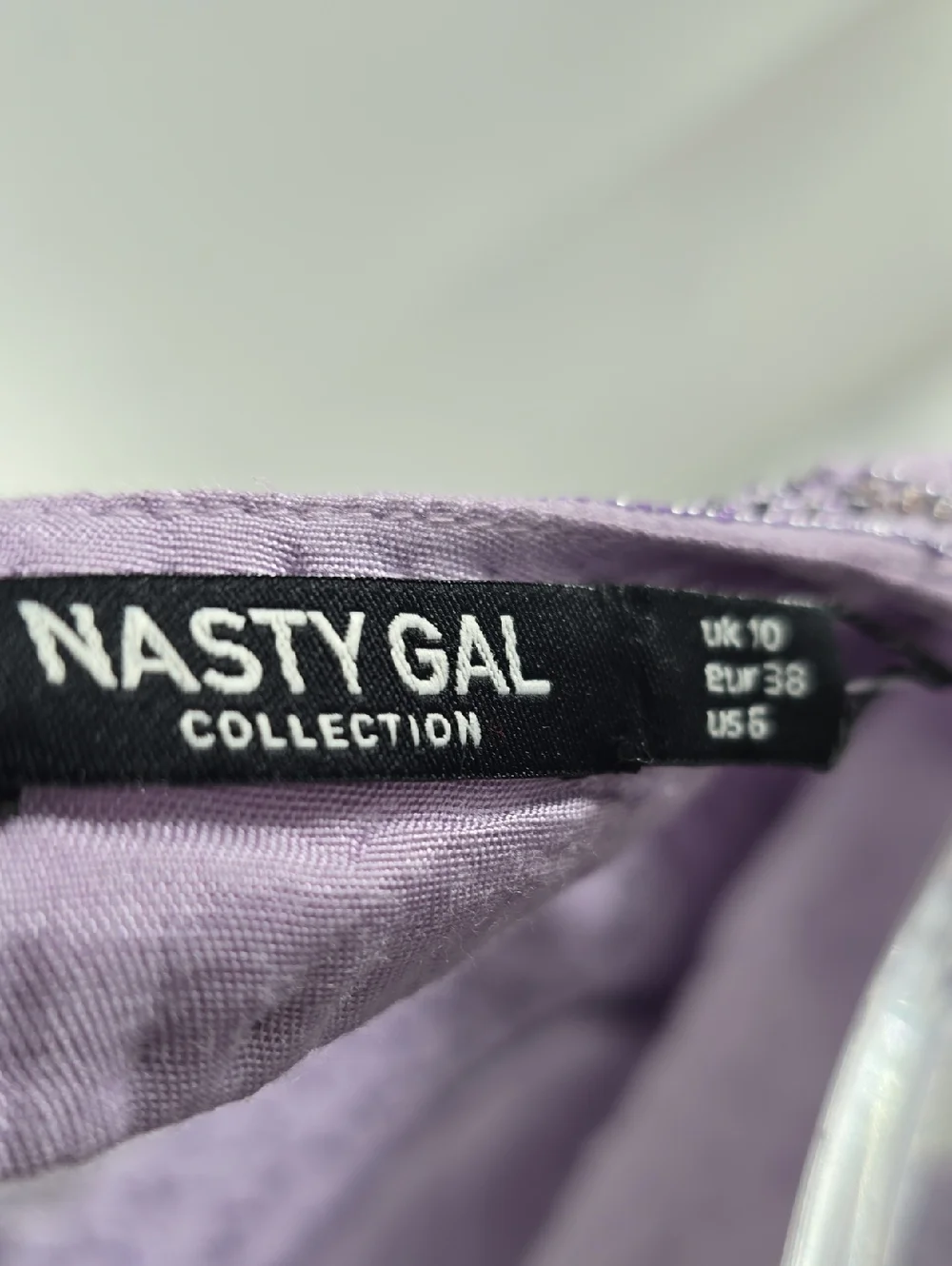 Nasty Fal Collection Beaded Embroidered Lavender Long-Sleeve Romper - Picture 3 of 12